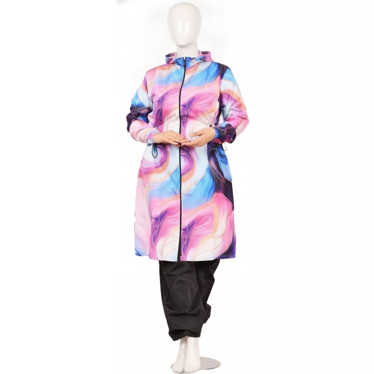 Women's Burkini - Gamal Sons, 3-Piece, With Belt, Water-Resistant, Quick-Dry, Adjustable Waist, Model 217