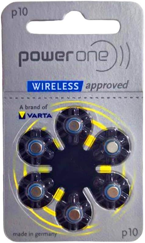 Power One Hearing Aid Batteries 1.45V (Set of 6) - Size 10