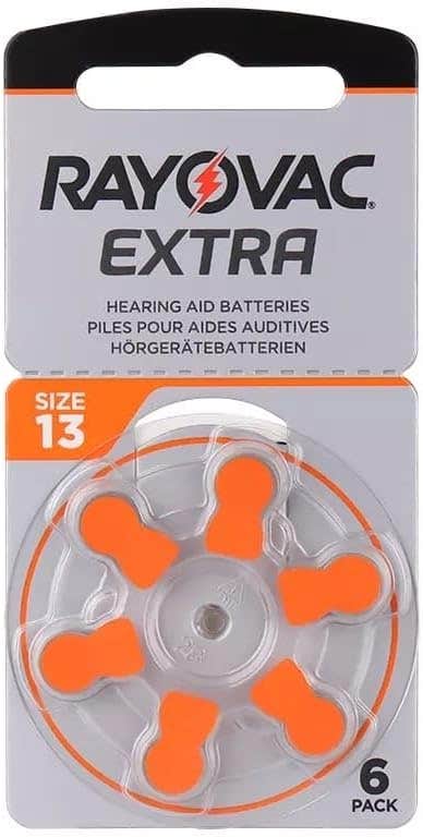 Rayovac Size 13 Hearing Aid Batteries - 6 Count, Peak Performance