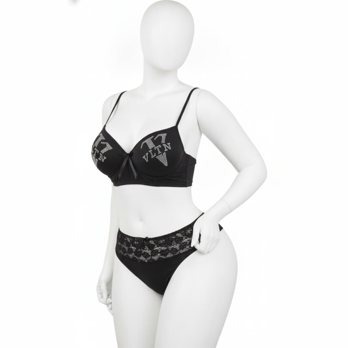 Women's Sexy Lace Lingerie Set - 2-Piece - Free Size up to 80kg - Imported Floral Design - Adjustable Straps
