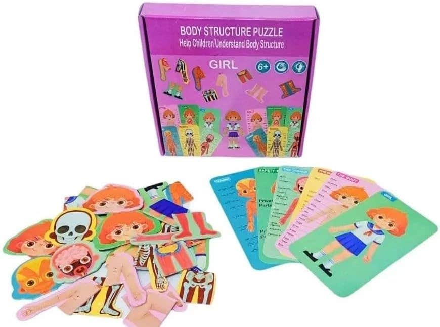 Generic Human Body 3D Puzzle for Kids - 5 Cardboard Pieces - Arabic & English - Educational Toy