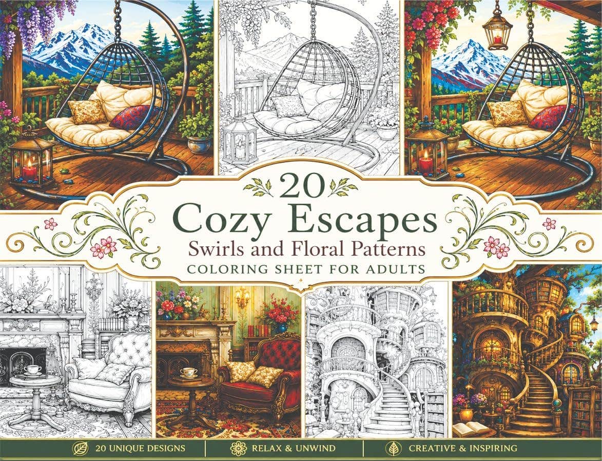 20 Coloring Pages A4 Coloring Sheets Magic Houses Magician Old Books Comfortable Reading Rooms Detailed Calligraphy Art Relaxation Stress Relief Creative Coloring Sheets Nw 432