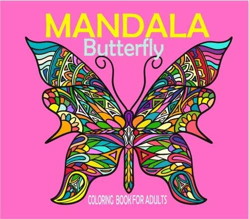 Nw 303 Mandala Coloring Chests Adult and Youth 12 Comfortable Coloring Sheets Butterfly