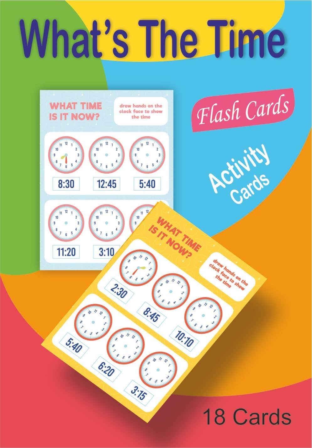 Blackhorse Multi-Use Educational Activity Cards Clock Education for Kids Skills Development Nw 125