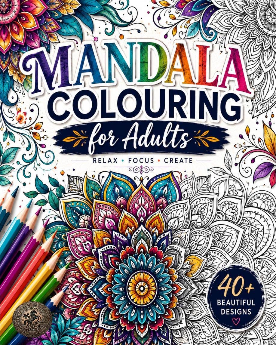 Classic Mandala Coloring Sheets - 40 Sheets A5 200g - Art Therapy & Stress Relief