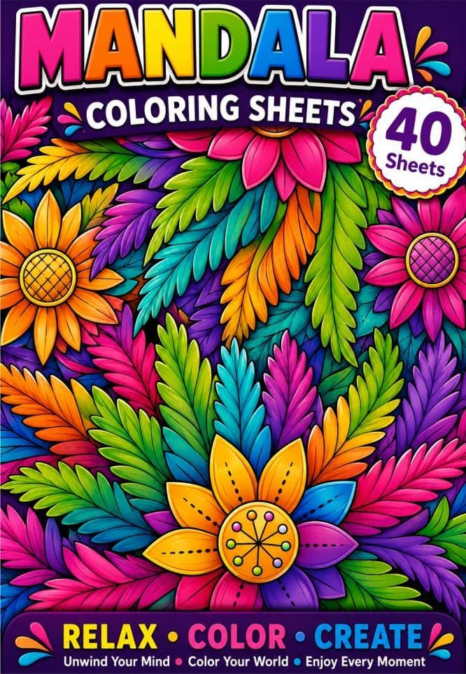 Coloring Sheets 40 Drawing Professional Classic Adult Coloring Professional Mandala Relaxation Enjoy Bristol Paper 200g Nw 462
