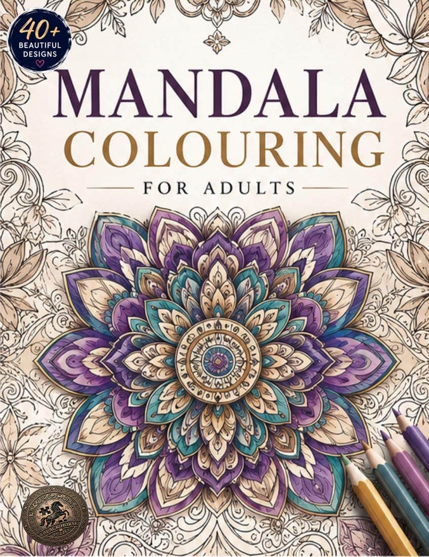 Classic Mandala Coloring Sheets - 40 Sheets A5 200g - Art Therapy & Stress Relief
