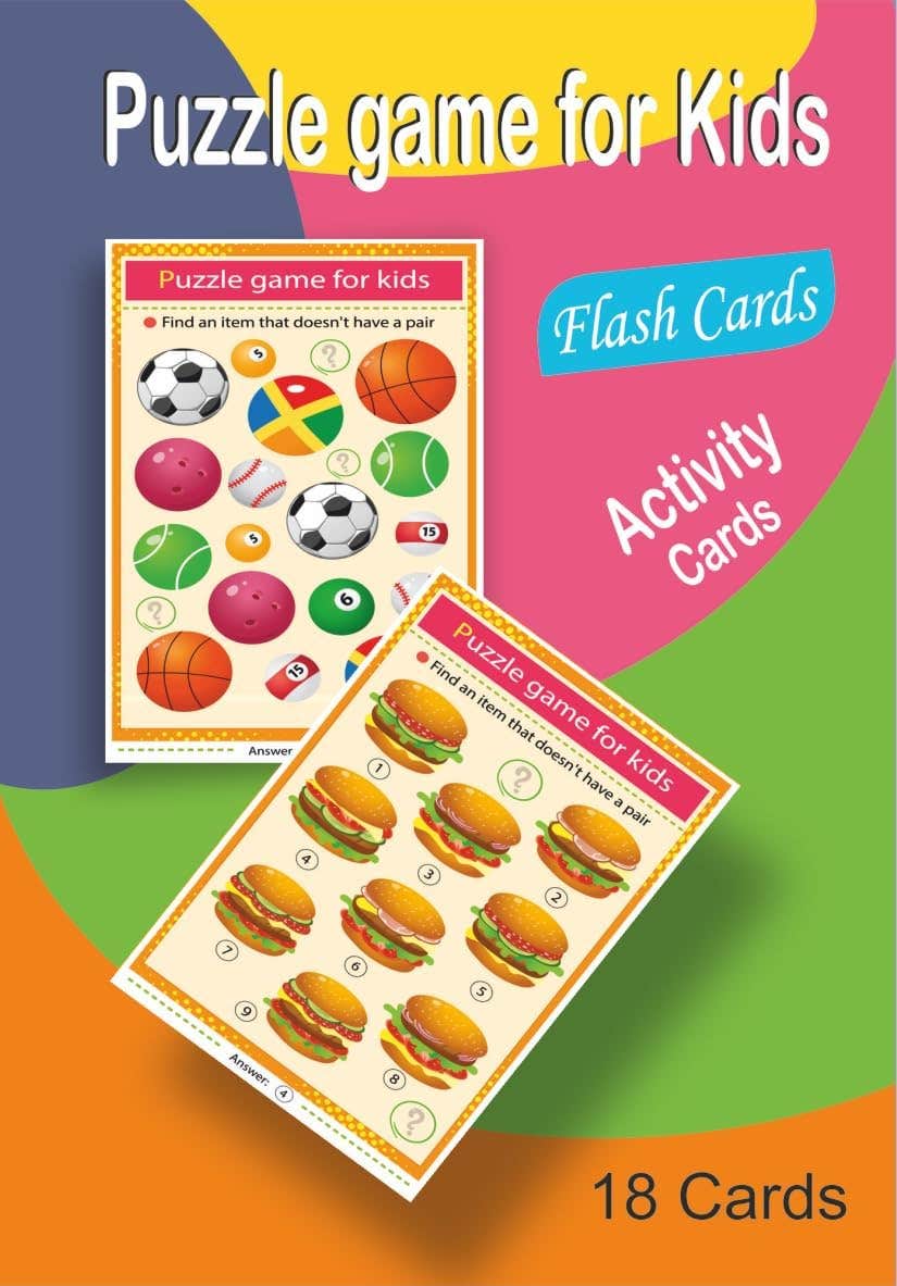 Blackhorse Educational Activity Cards Multi-Use Puzzle Game for Kids Development Skill Visual Perception Focus Attention Nw 158