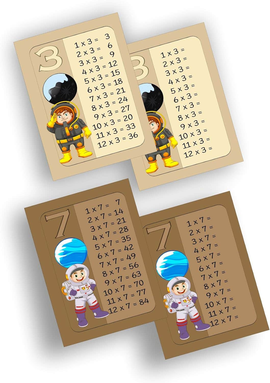 Multiplication Table Flash Cards 24 Cards Suitable for Classrooms, Homeschooling and Individual Study Environments Nw 180