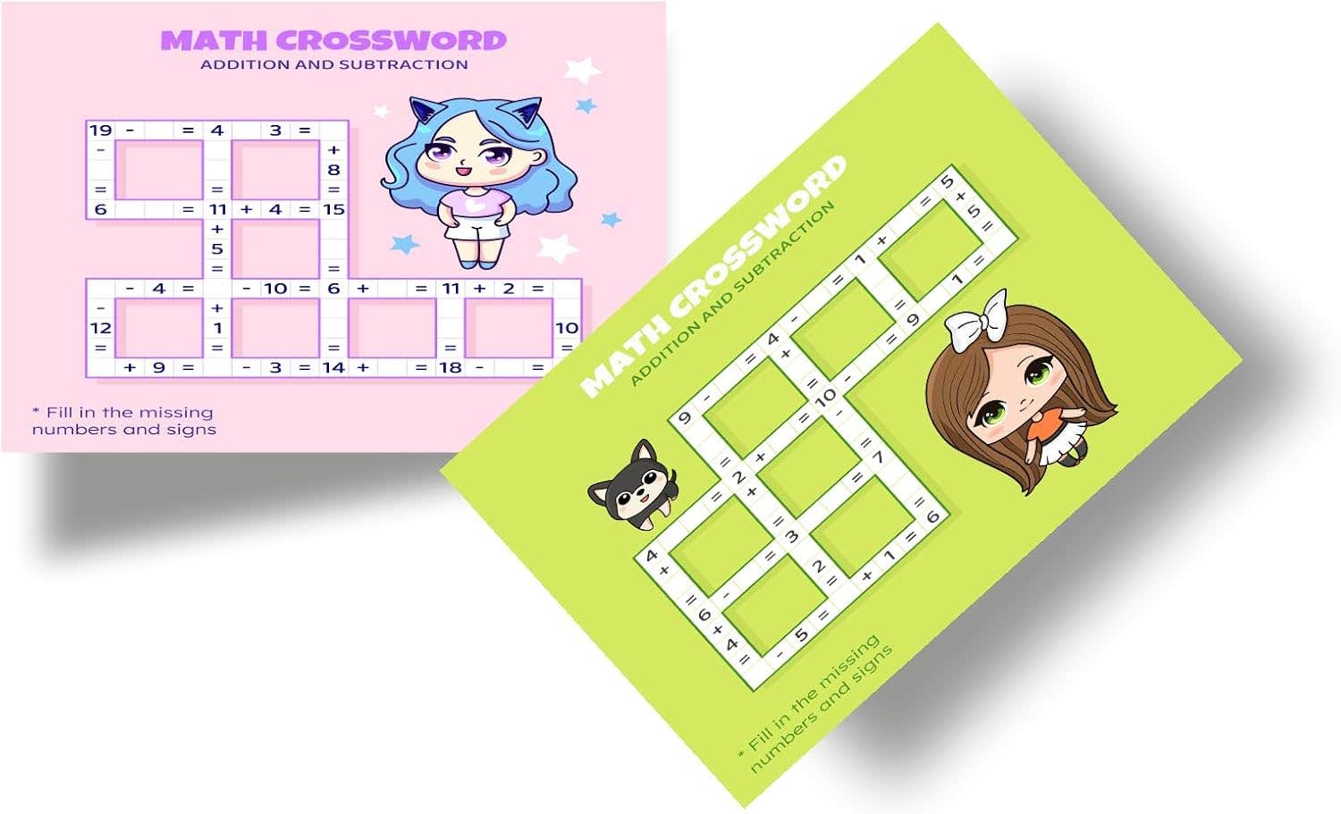 BLACKHORSE Crossword Mathematics Educational Activity Cards Multi-Use Learning Cards Development Skills Visual Perception Focus Attention Nw 128