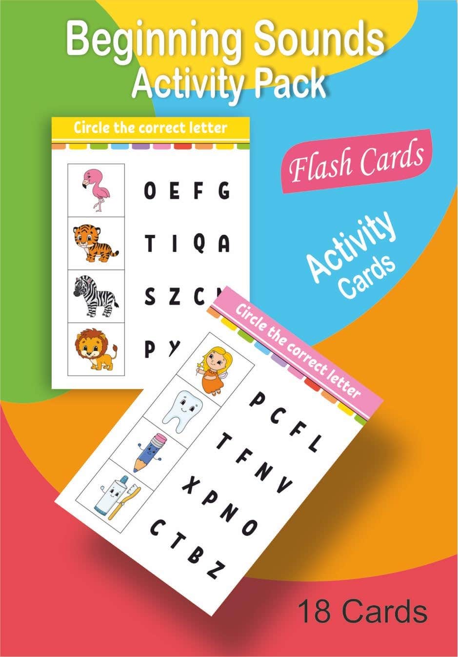 BLACKHORSE Educational Activity Cards Multi-Use Game Circle the Right Letter Development Skill Visual Perception Focus Attention Nw 159