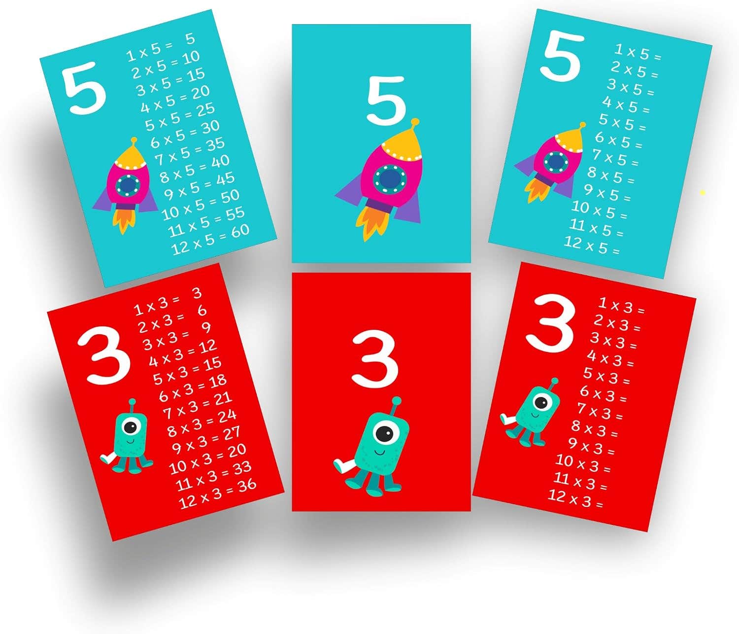 Multiplication Table Flash Cards Space World 24 Cards Suitable for Classrooms, Homeschooling and Individual Study Environments Nw 183
