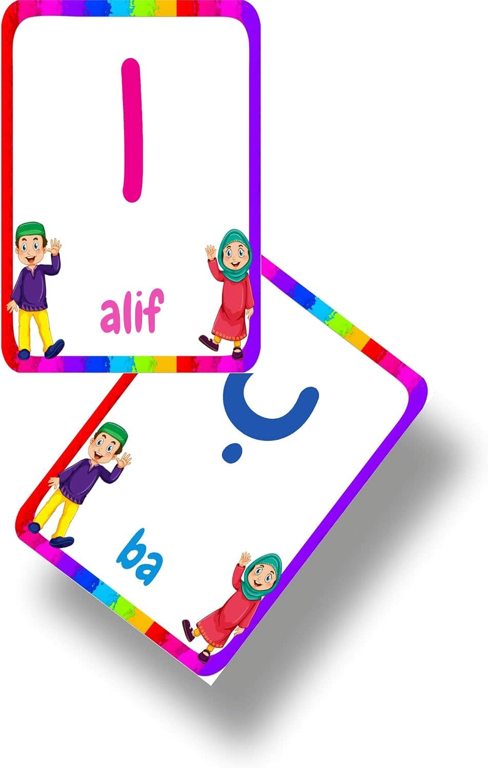 Let's Learn Alphabet Black Horse Multi-Element Arabic Alphabet Flash Cards - 30 Cards for Basic Skills Development and Excellence Nw 118 Preschool