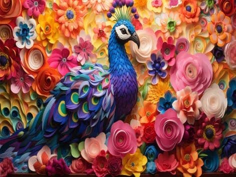 Black Horse Puzzle Dz242 Peacock Paper 500 Pieces