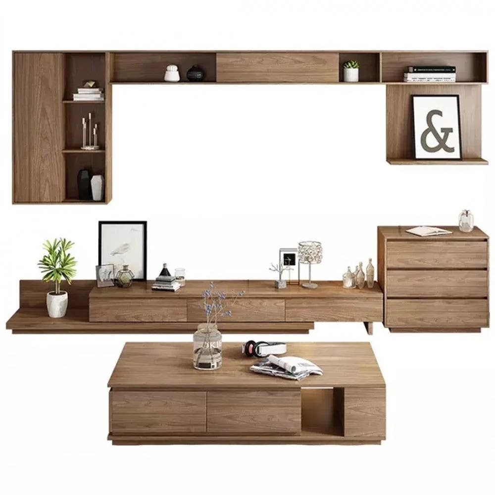 Modern Wooden Living Room Set | MDF | Warranty 3 Years