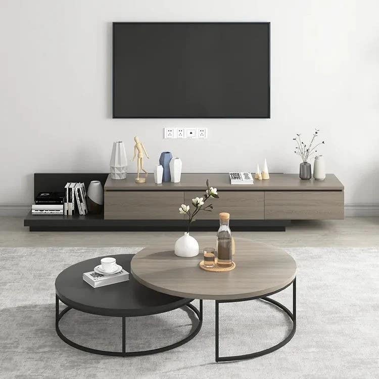 Modern Black & Grey Living Room Set with Warranty | SET15