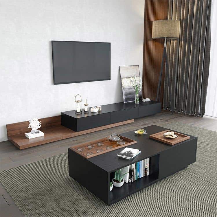 Modern Black & Brown Living Room Furniture Set | 3-Year Warranty | SET12