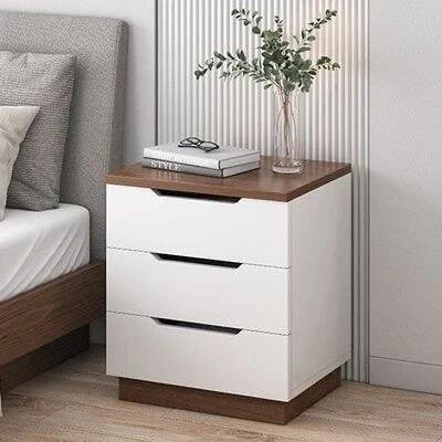 Modern Brown & White Commode | 40x40x60 | MDF | Bedroom Furniture