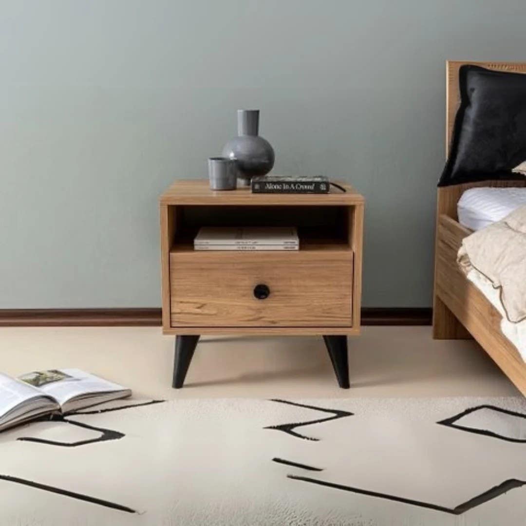 Modern Wooden and Black Commode | Rectangular 40x40x40 | CO18 | Bedroom Furniture