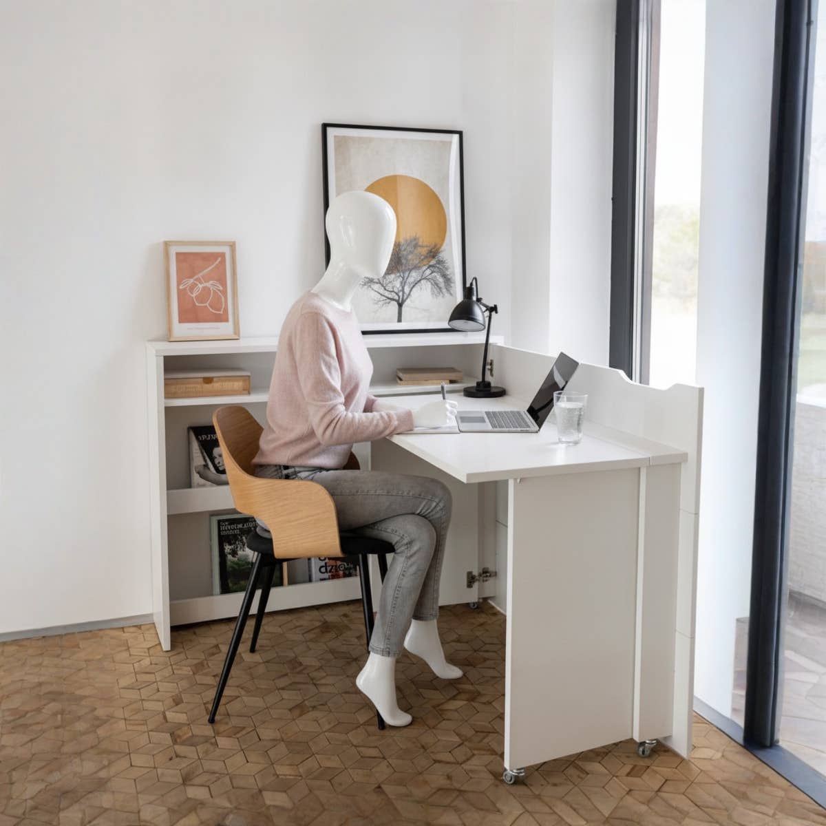 Modern Beige Office Desk | 120x40x100 | MDF | Warranty | DE40