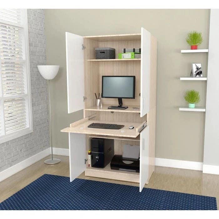 Modern Wooden & White Desk | 80 x 50 x 75 | Office Furniture