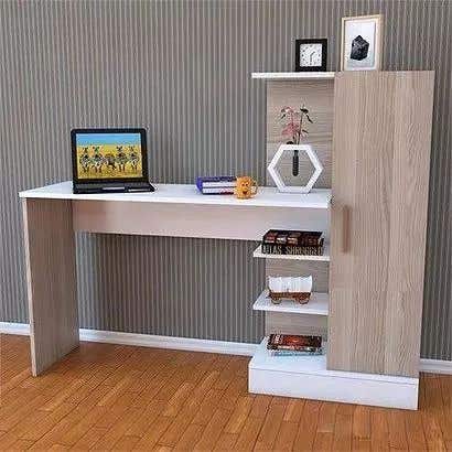 Desk | Wooden & White | 140 x 50 x 140 | DE3