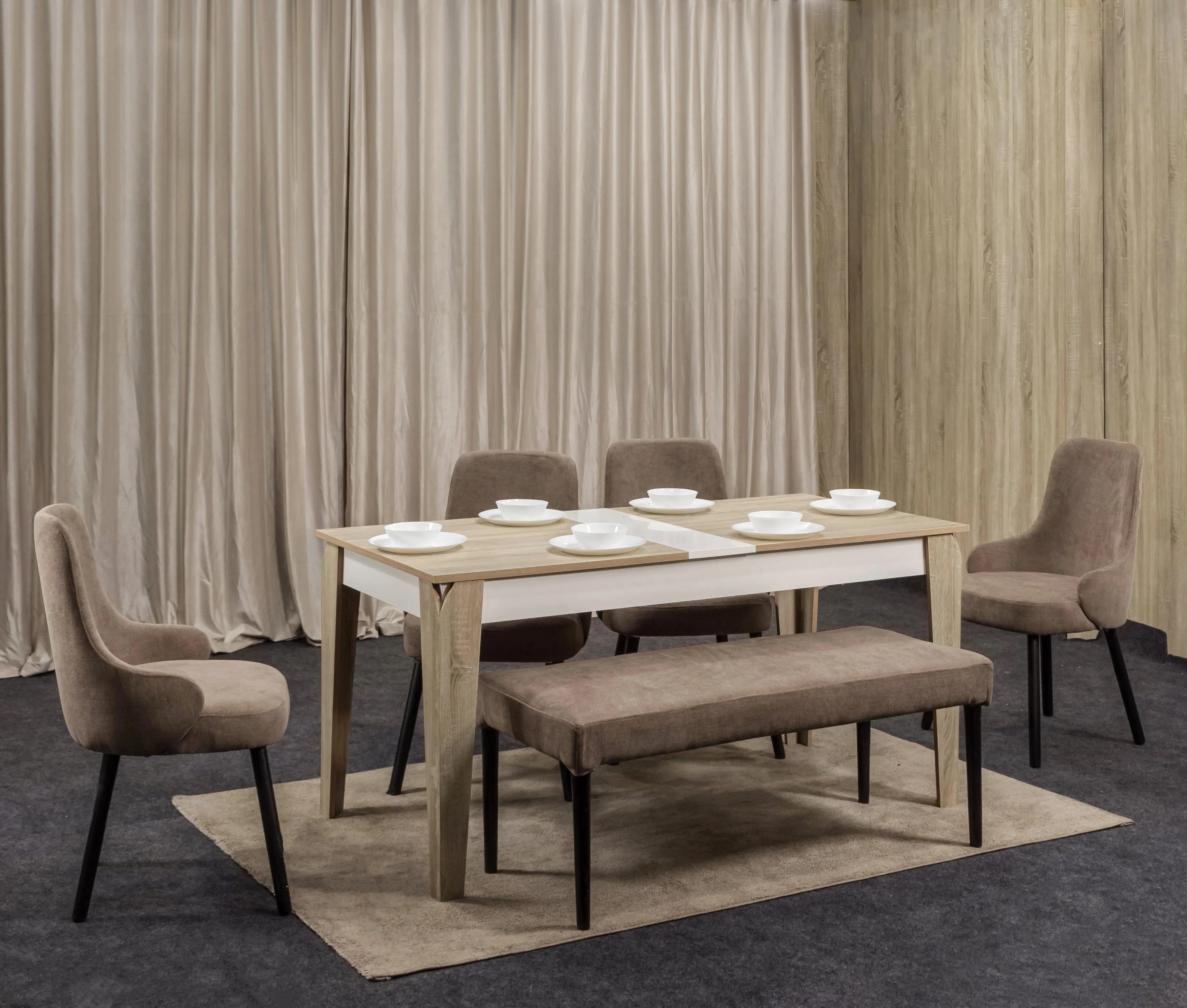 Modern Dining Table 160 x 80 cm | MDF | 4 Chairs & Banquet