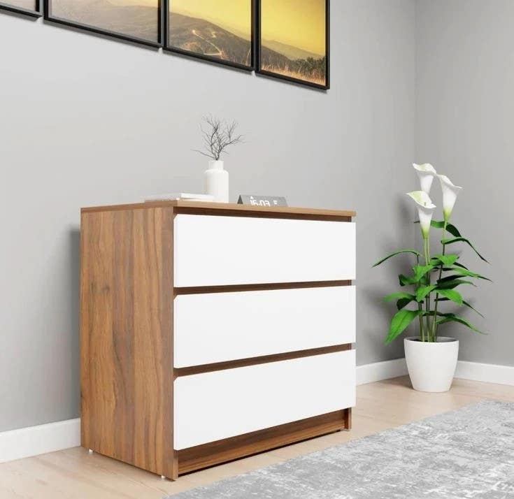 Modern Brown & White Drawer Unit | MDF | 70 x 40 x 70 | 3-Year Warranty