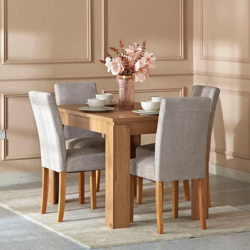 Modern Dining Table Set | 120 x 80 x 76 cm | MDF | 4 Chairs | HA DT234