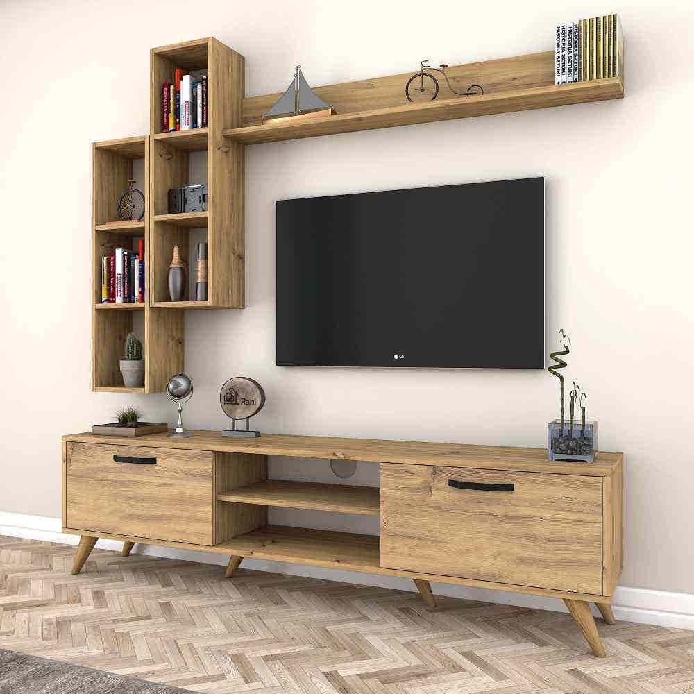 Modern Wooden TV Unit | Spanish MDF | 160 x 40 x 40 | White - Tv62
