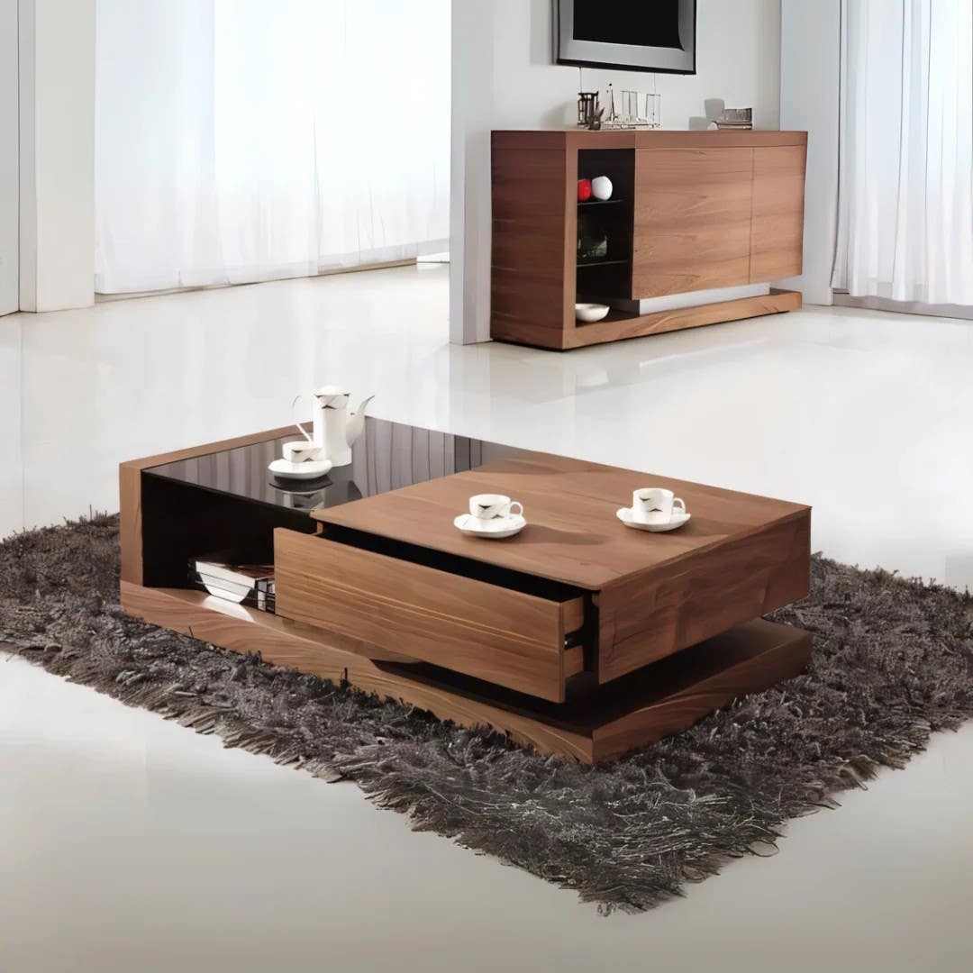 Modern Brown Rectangular Table Unit | 100 x 50 x 35 | Living Room Furniture