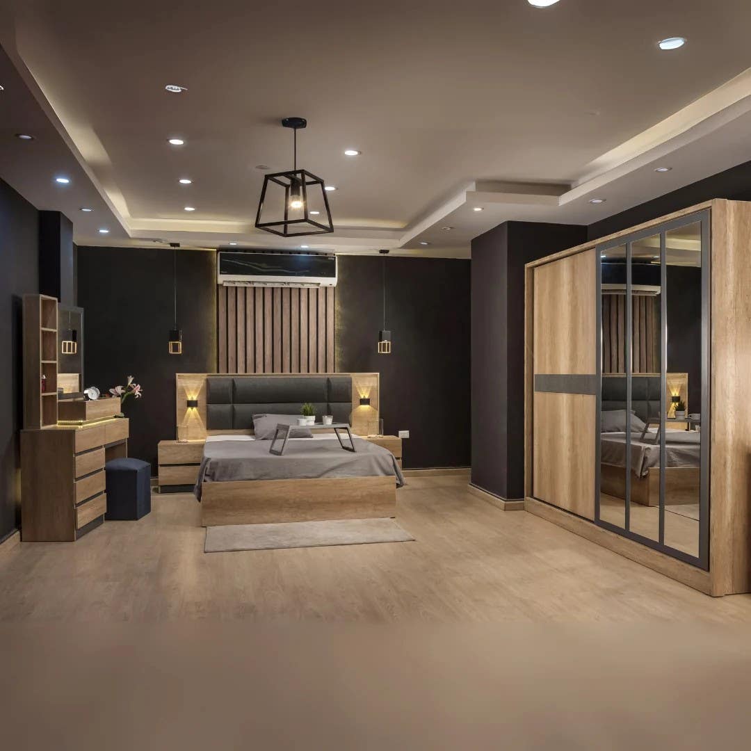 Modern Roma Bedroom Set | Bed, Wardrobe, Commode & Vanity