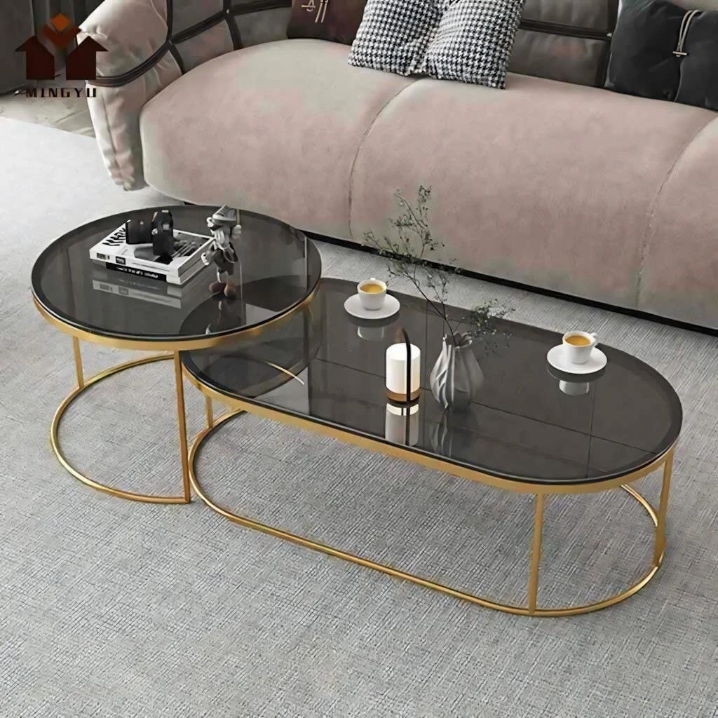 Modern Gold Living Room Table Unit | 40 x 40 x 45 | Warranty 3 Years