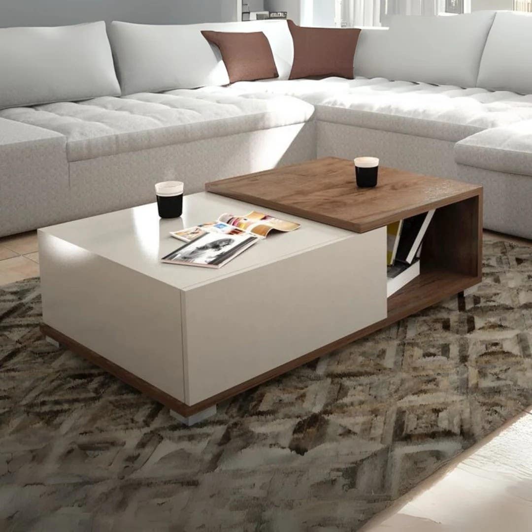 Rectangular White & Brown Table Unit | 100x50x40 | 3-Year Warranty