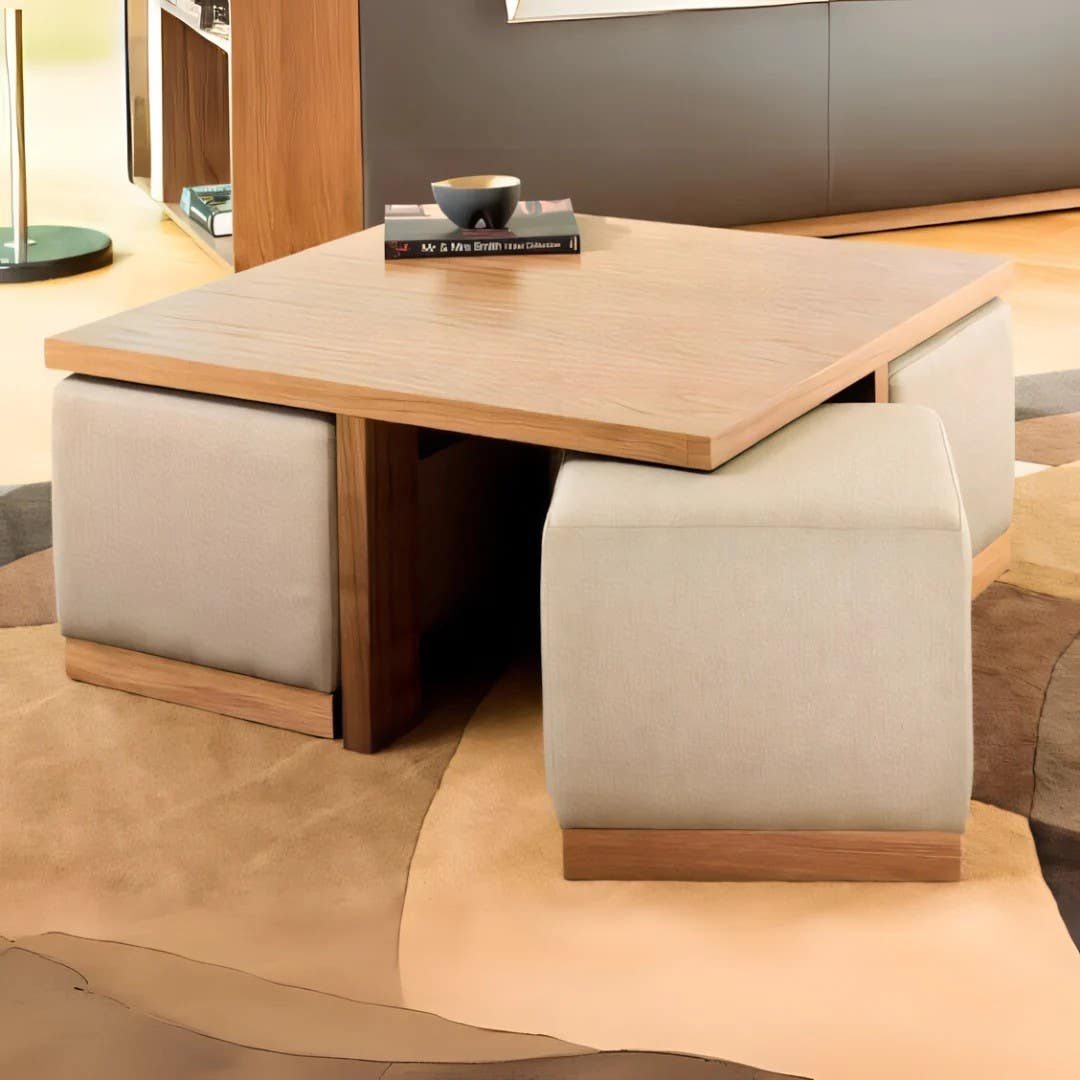 Modern Wooden Table Unit | 80x80x40 | Living Room Furniture