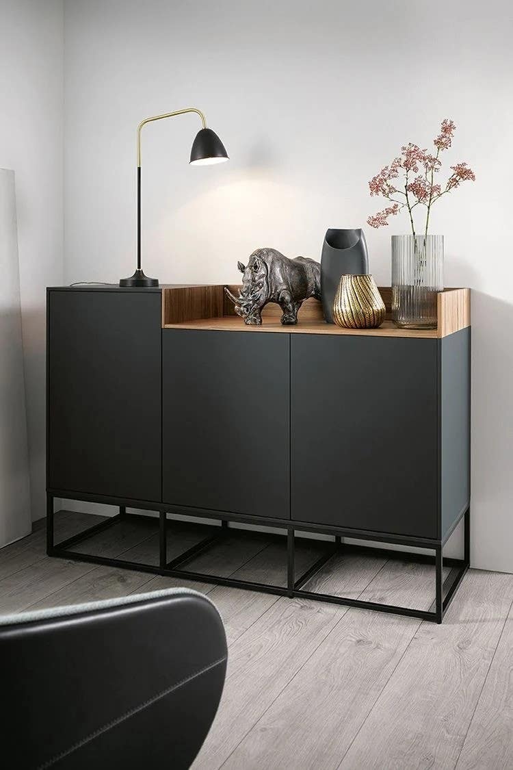 Modern Buffet Sideboard in Black & Brown | 150 x 40 x 110 cm