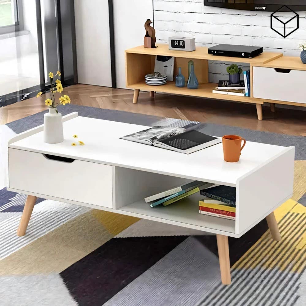 Modern White Table Unit | Rectangular 100x50x40 | Warranty 3 Years