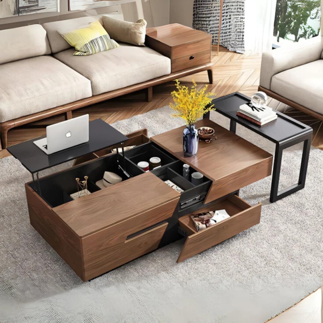 Modern Brown & Black Table Unit | 120x70x40 | Warranty | Living Room