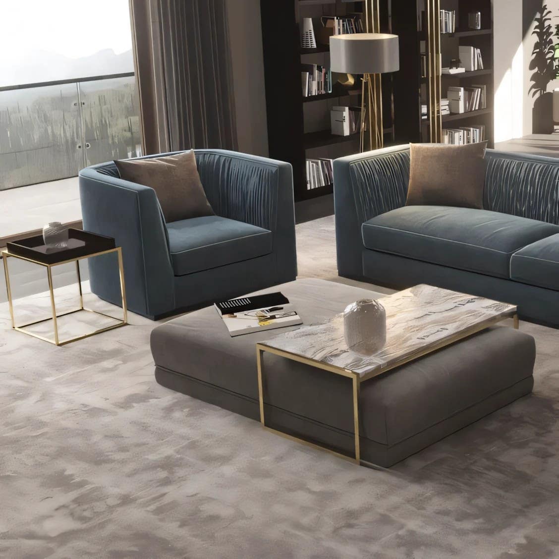 Modern White & Gold Table Unit | Rectangular | 120x70x40 | Warranty Included