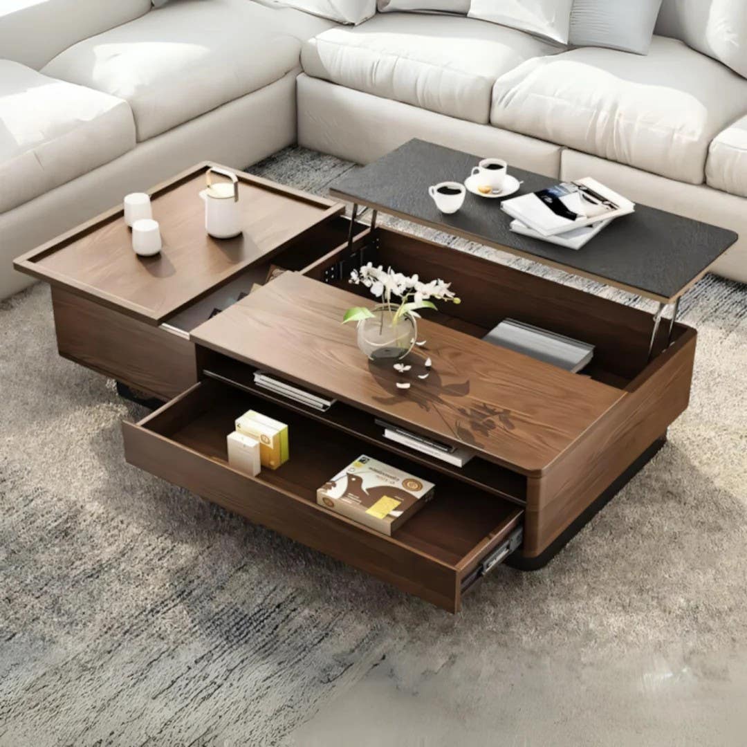 Modern Brown & Black Table Unit | 120x70x40 | Living Room Furniture