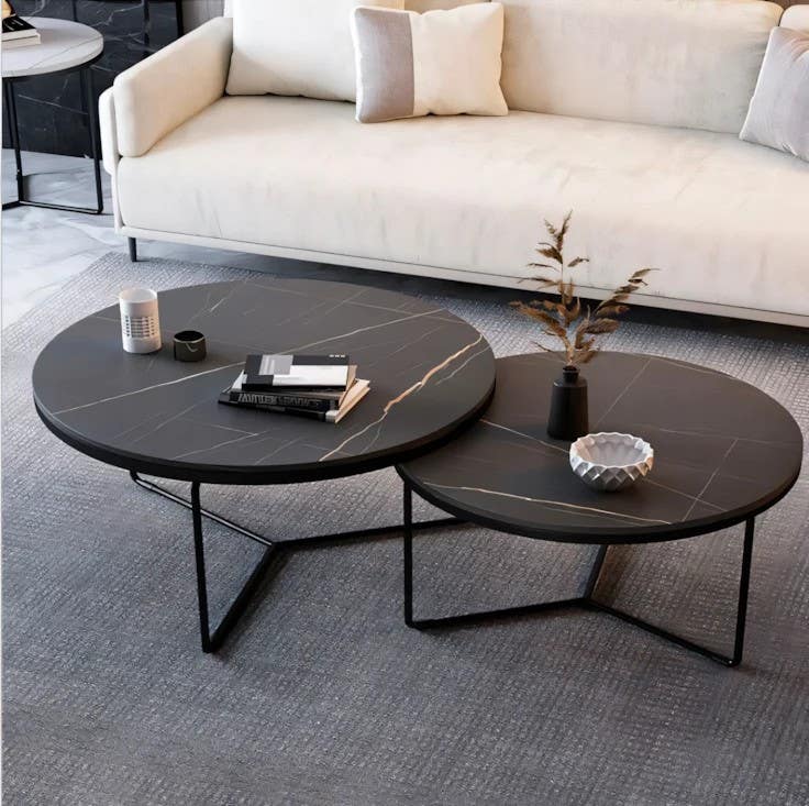 Modern Black Table Unit | D70/D50 x 45/40 | Living Room Furniture