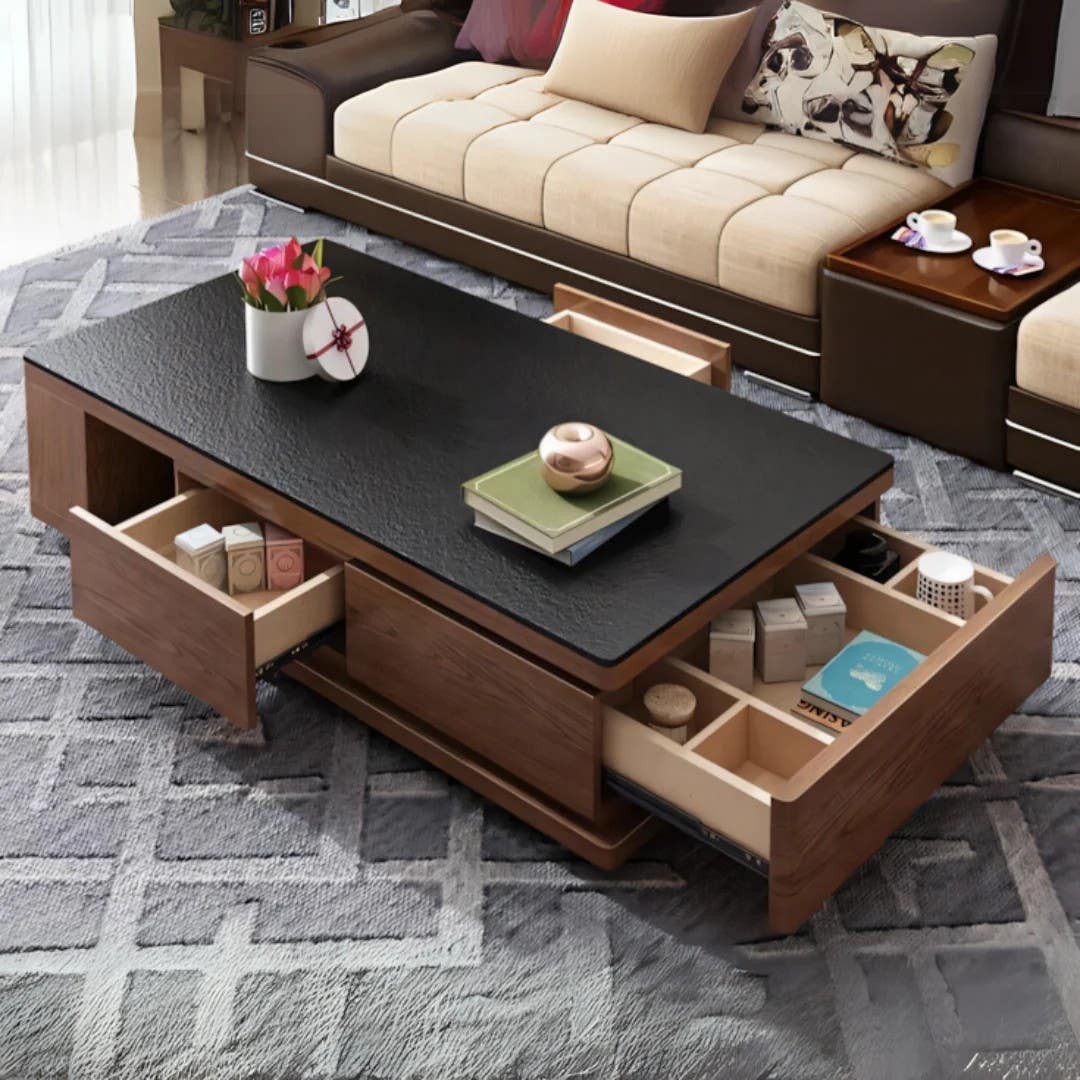 Modern Brown & Black Table Unit | 120 x 60 x 40 | Living Room Furniture