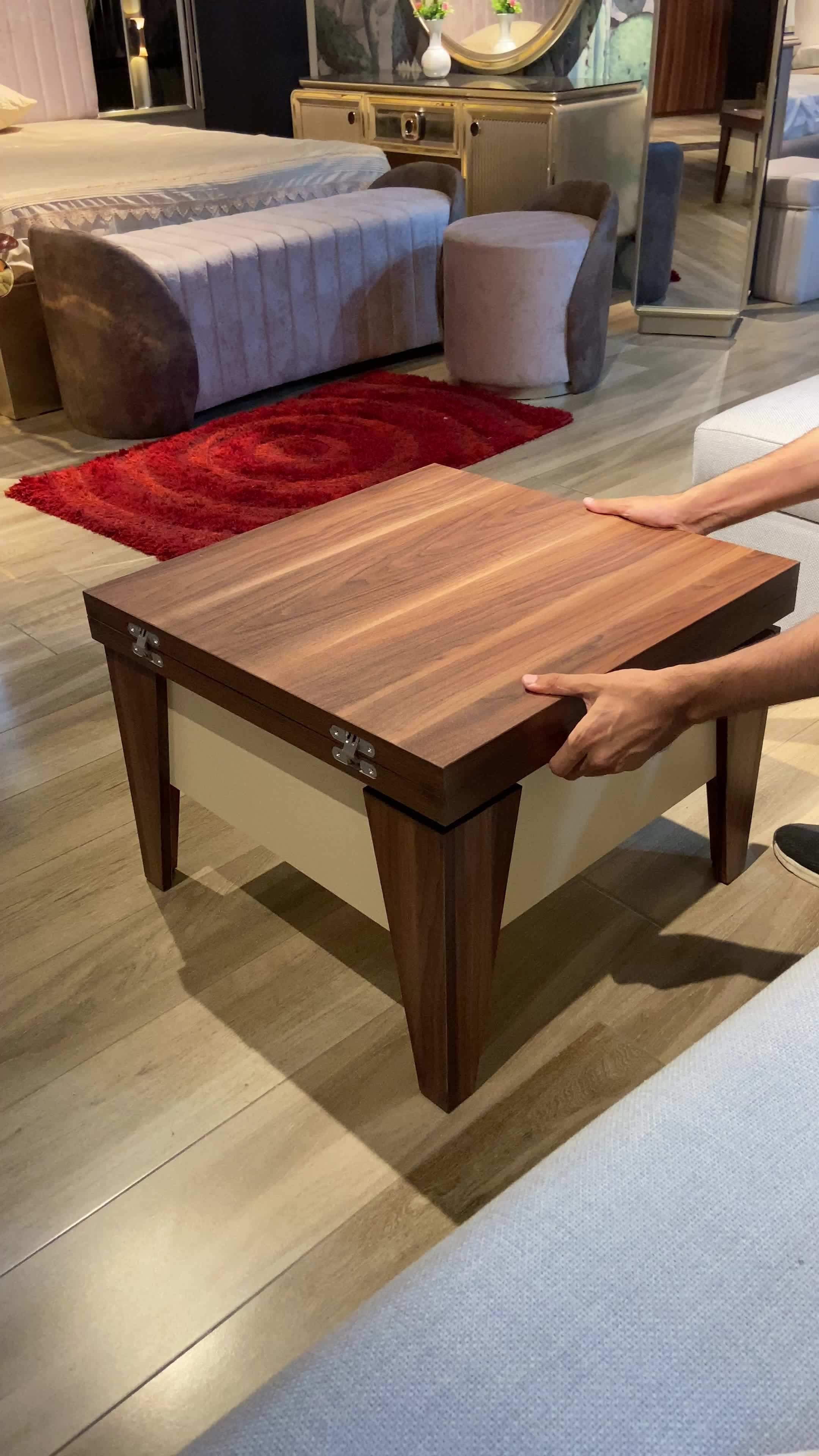 Off-White & Wooden Rectangular Middle Table | 140x70x40 | TA Special
