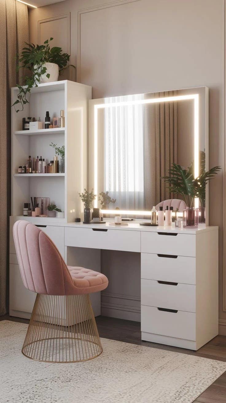 Makeup Vanity | White | 140 x 40 x 180 | GI16