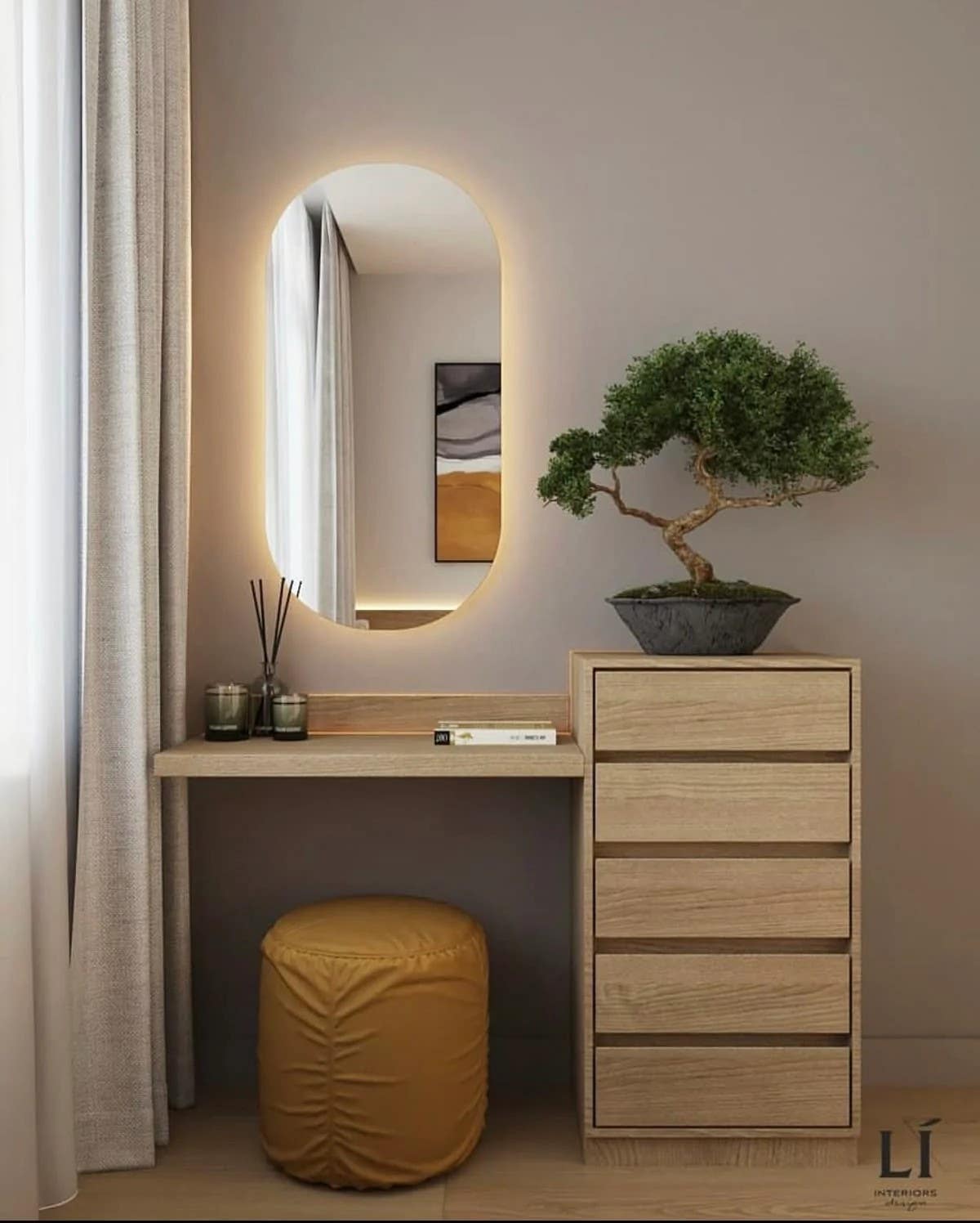 Makeup Vanity | Beige | 120 x 40 x 100 | GI12