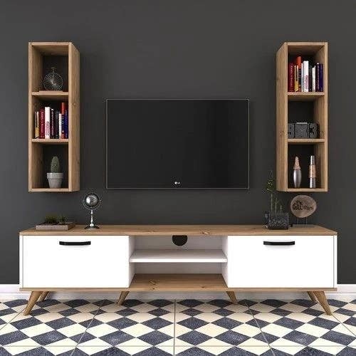 Tv Unit | White & Wooden | 160 x 40 x 40 | Tv12