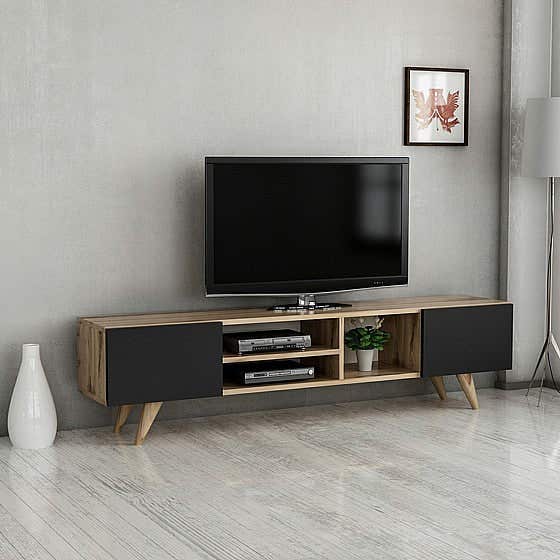 Tv Unit | Black & Wooden | 180 x 35 x 40 | TV7