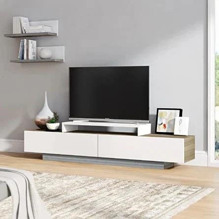 Tv Unit | White & Wooden | 180 x 40 x 40 | TV10