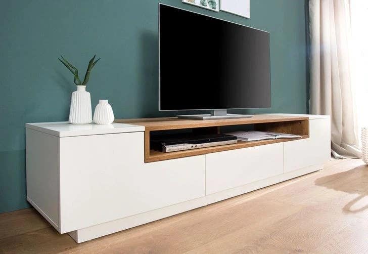 Tv Unit | White & Wooden | 180 x 40 x 40 | TV17