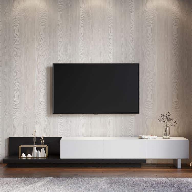 Tv Unit | Black & Wooden | 240 x 40 x 40 | TV18